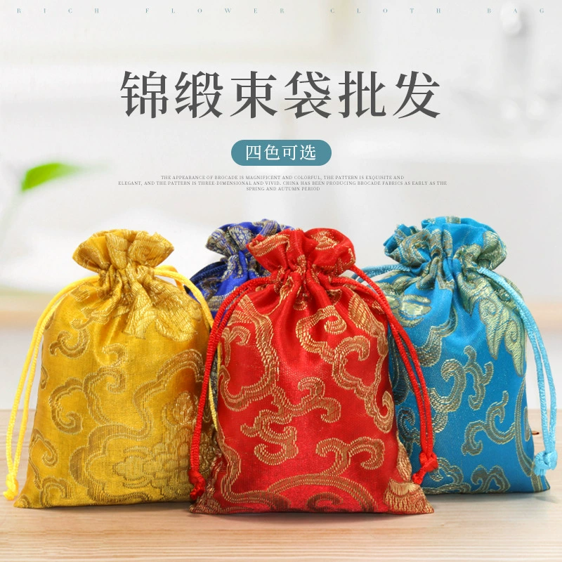 Фабрика Портативная сумка из парчовой ткани сумка для ювелирных изделий хлопчатобумажная ткань сумка студенческий шнурок вышитая печатная сумка для хранения
