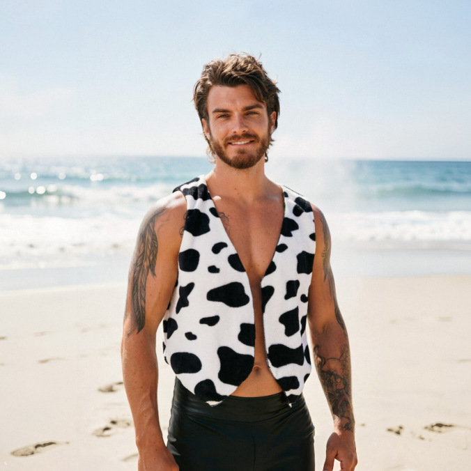 European and American Cow Pattern Men's Velvet Vest Cosplay Performance Costume Pre-Order* European and American Cow Pattern Men's Velvet Vest Cosplay Performance Costume Pre-Order*