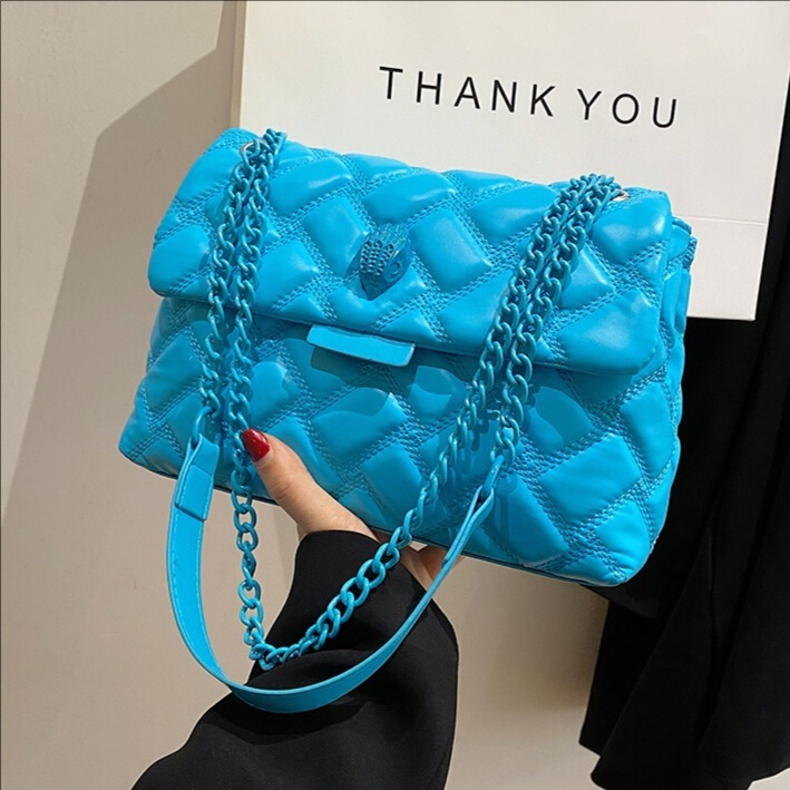 Cross-Border New Style Chanel-Inspired Chain Bag, Solid Color Quilted Eagle Head Women's Bag, Large Capacity, Fashionable Versatile Shoulder and Crossbody Bag Cross-Border New Style Chanel-Inspired Chain Bag, Solid Color Quilted Eagle Head Women's Bag, Large Capacity, Fashionable Versatile Shoulder and Crossbody Bag