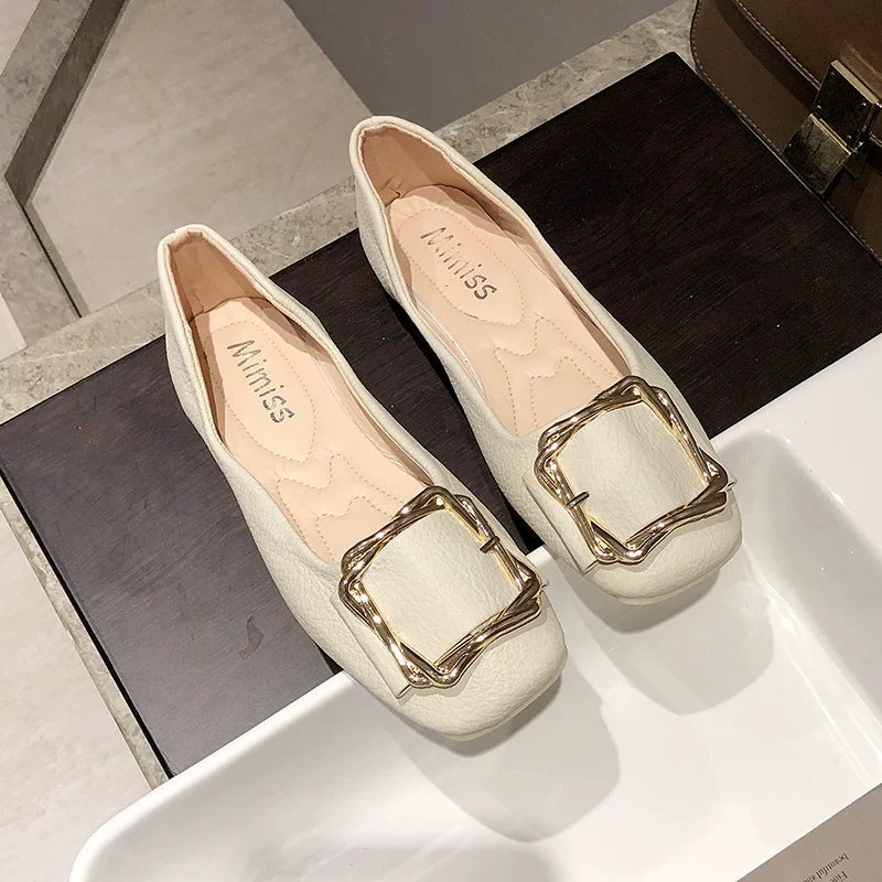 Плоские туфли женские туфли Ebay Осень фея фея Fangfang Double Double Нежные туфли на мягкой подошве молочные туфли