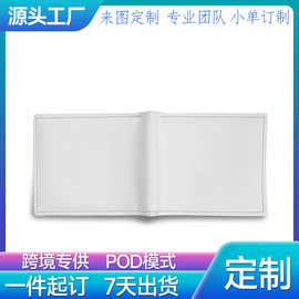一件起订跨境POD定制男士短款皮革钱包 来图定制个性PU钱包