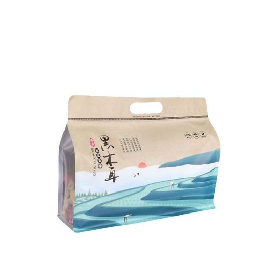 Handheld Sealed Bag for Specialty Local Products, Black Fungus and Mushroom Food General Packaging Bag, Octagonal Seal Plastic Gift Bag