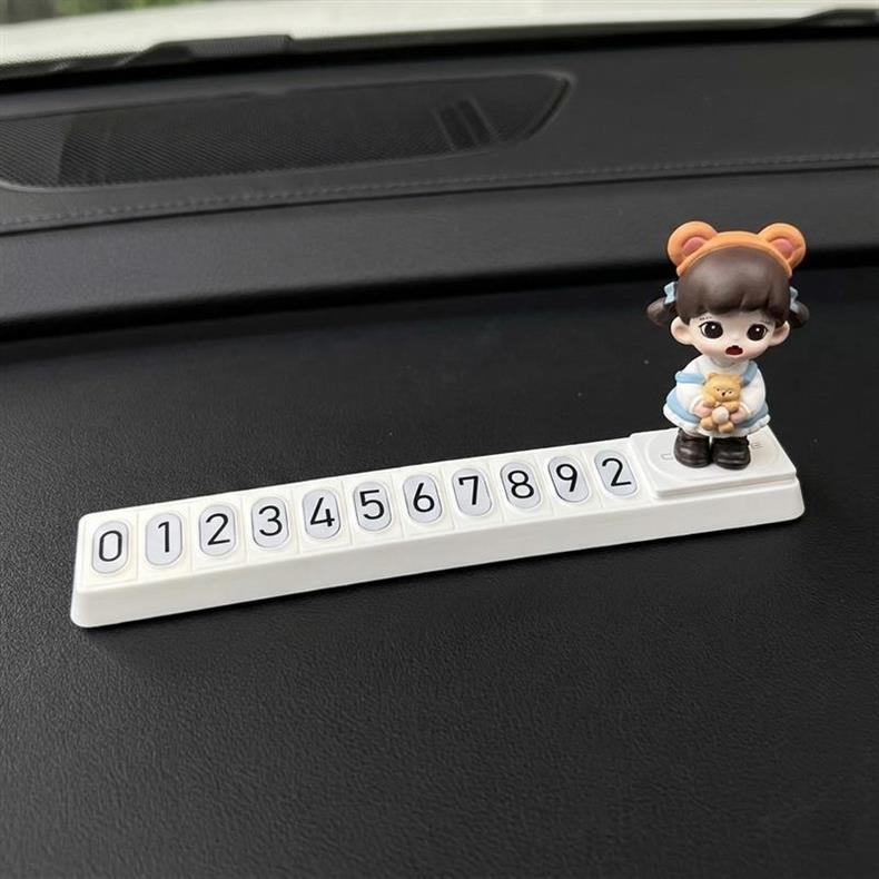 Cute Car Temporary Parking Number Plate 2025 New Model Zoraa for Girls, Phone Number Card Decoration