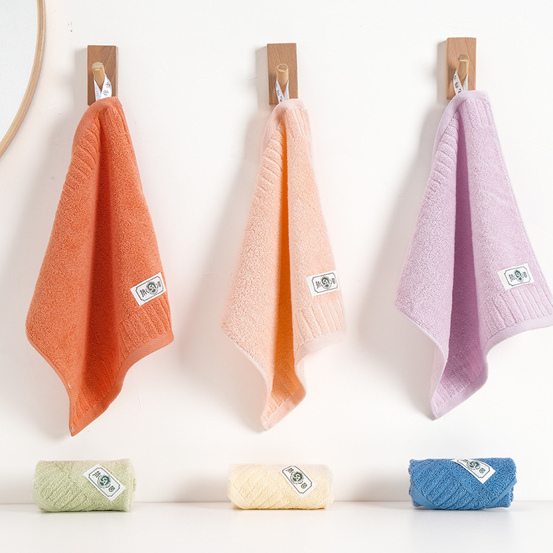 Wholesale Pure Color Antibacterial Pure Cotton Square Towels, Absorbent, Soft, Lint-Free, Suitable for Kindergarten, Hand Wiping, and Bathroom Use