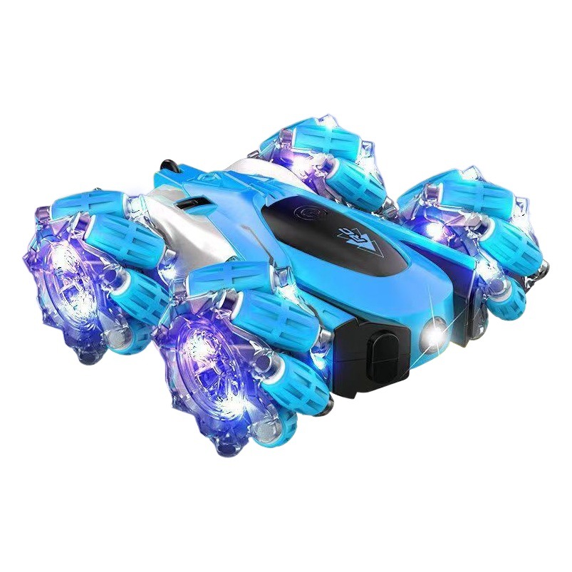 Coche de control remoto transfronterizo Coche de control remoto de doble cara Rueda luminosa con música Deriva truco Niños niño coche de juguete