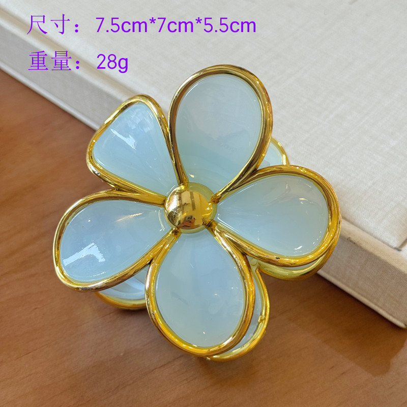 跨境亚马逊花朵抓夹女磨砂撞色发夹后脑勺盘发鲨鱼夹发抓夹子发饰|undefined