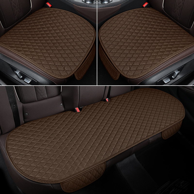 Cojín de coche cuatro estaciones Universal de una sola pieza transpirable sin respaldo de tres piezas verano fresco cojín trasero cojín de asiento de coche funda de cojín