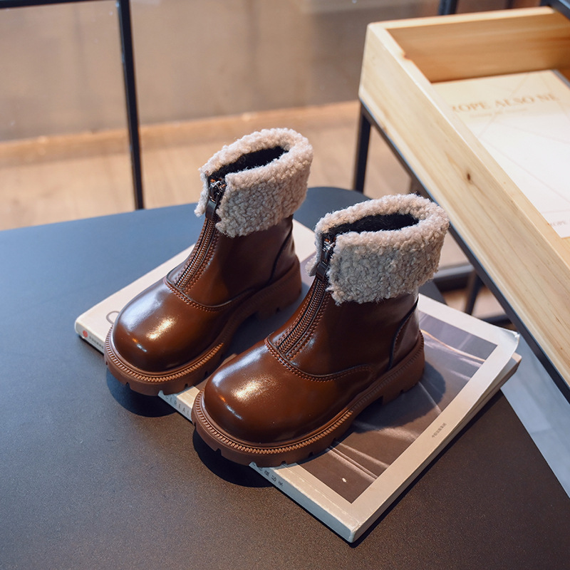 New children's cashmere warm cotton boots girls soft soled princess boots_voghion.com