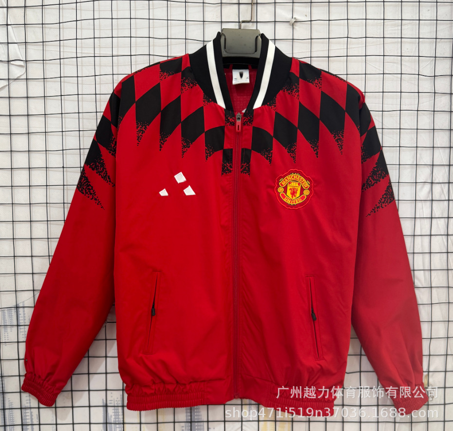 Chaqueta Bordada retro de manga larga y gruesa Manchester United Barcelona Inglaterra Brasil Real Madrid Liverpool image 23