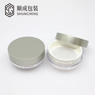 现货大网弹力网30g散粉盒圆形分装盒化妆品分装盒蜜粉空盒带粉扑