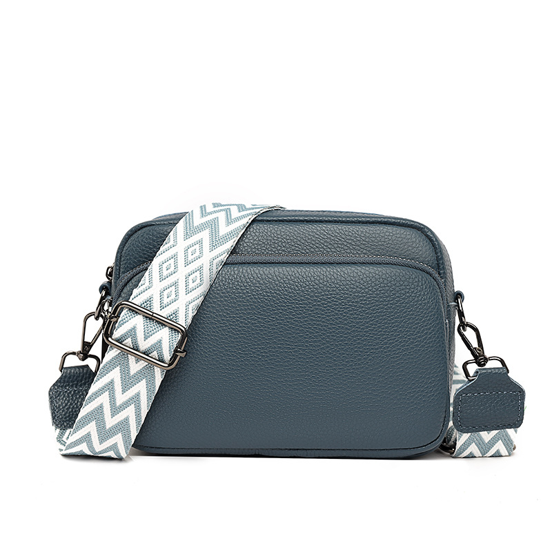Bolso de piel de vaca de primera capa Bolso de hombro con patrón de lichi de cuero de moda transfronteriza para mujer Bolso cuadrado pequeño de mensajero de todo fósforo de comercio exterior