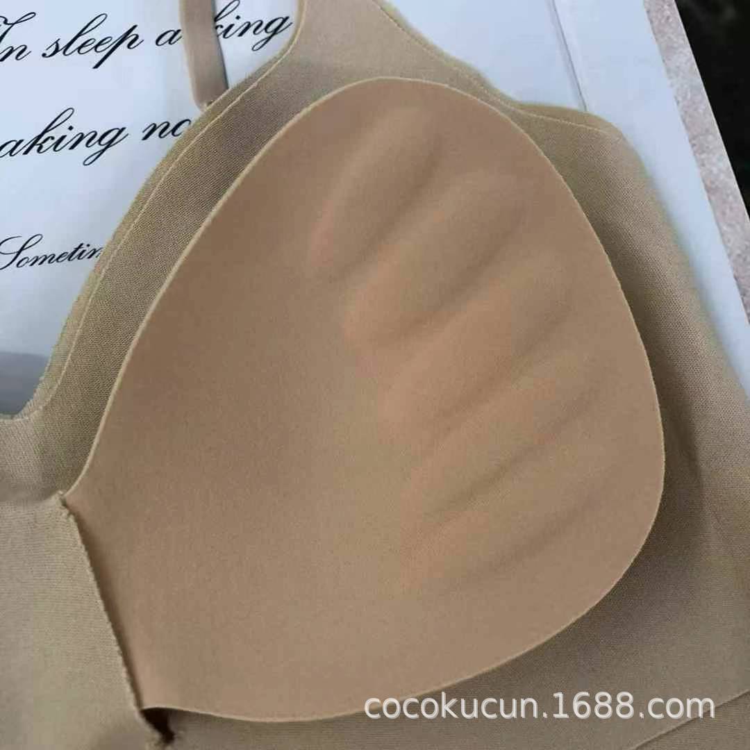Transfronterizo de verano de encaje hermoso cinturón de espalda delgado uso exterior para limpiar el pecho hermoso espalda de la camisa interior con cojín de pecho para evitar la luz