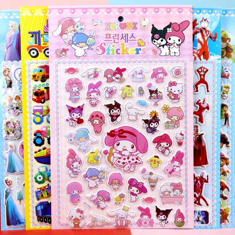 Sanrio Culomei Мелотти стерео 3D наклейка DIY детская принцесса без обстрела, выпуклый ПВХ пузырь наклейки