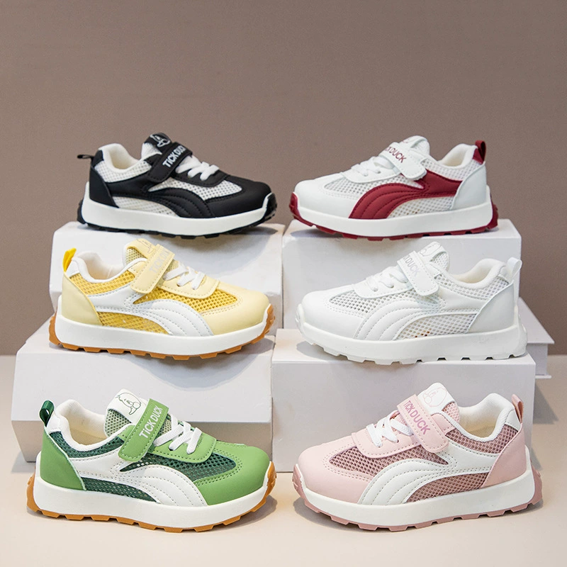 Children's sports shoes mesh breathable 2025 spring and autumn new student campus casual mesh Velcro Forrest shoes