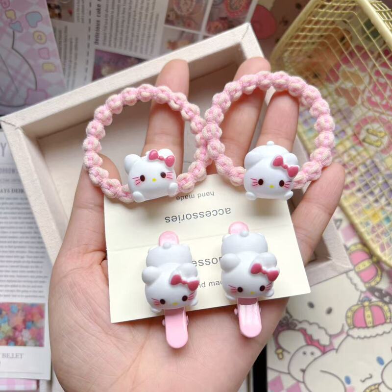 超かわいい猫ヘアピンヘアバンドインガールヘアピンヘアロープカラーカップルゴムバンド親友ヘアアクセサリー頭飾り|undefined