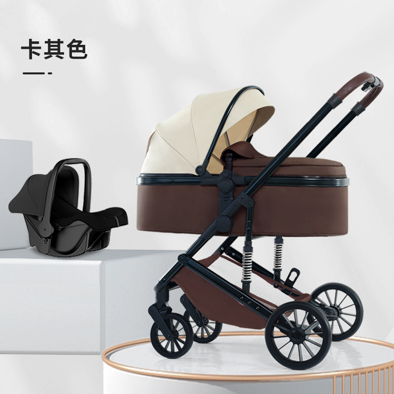 Carrito para bebés se puede sentar y acostar, carro plegable para bebés, carro antichoque de cuatro ruedas, carro BB para caminar, carro ligero para bebés