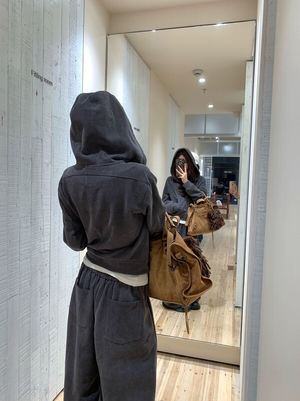 SUNONEOE100棉高克重水洗卫衣套装女秋冬短外套休闲宽松运动裤子|undefined