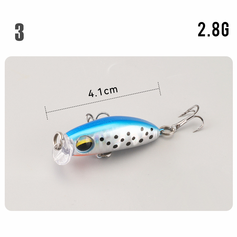 Japón 2.6g micro-materiales minos arroyo luya cebo falso hundimiento lento de pesca de capuchón de caballo de boca de caballo de bajo blanco