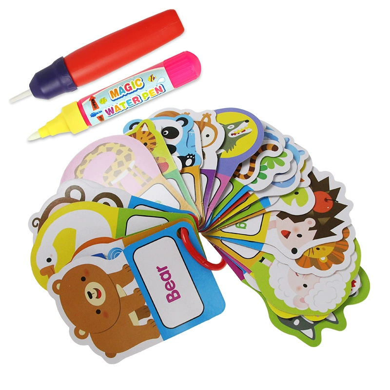Cross-border children's early education cognition water painting cards: interesting cartoon animals, transportation, food, daily necessities patterns