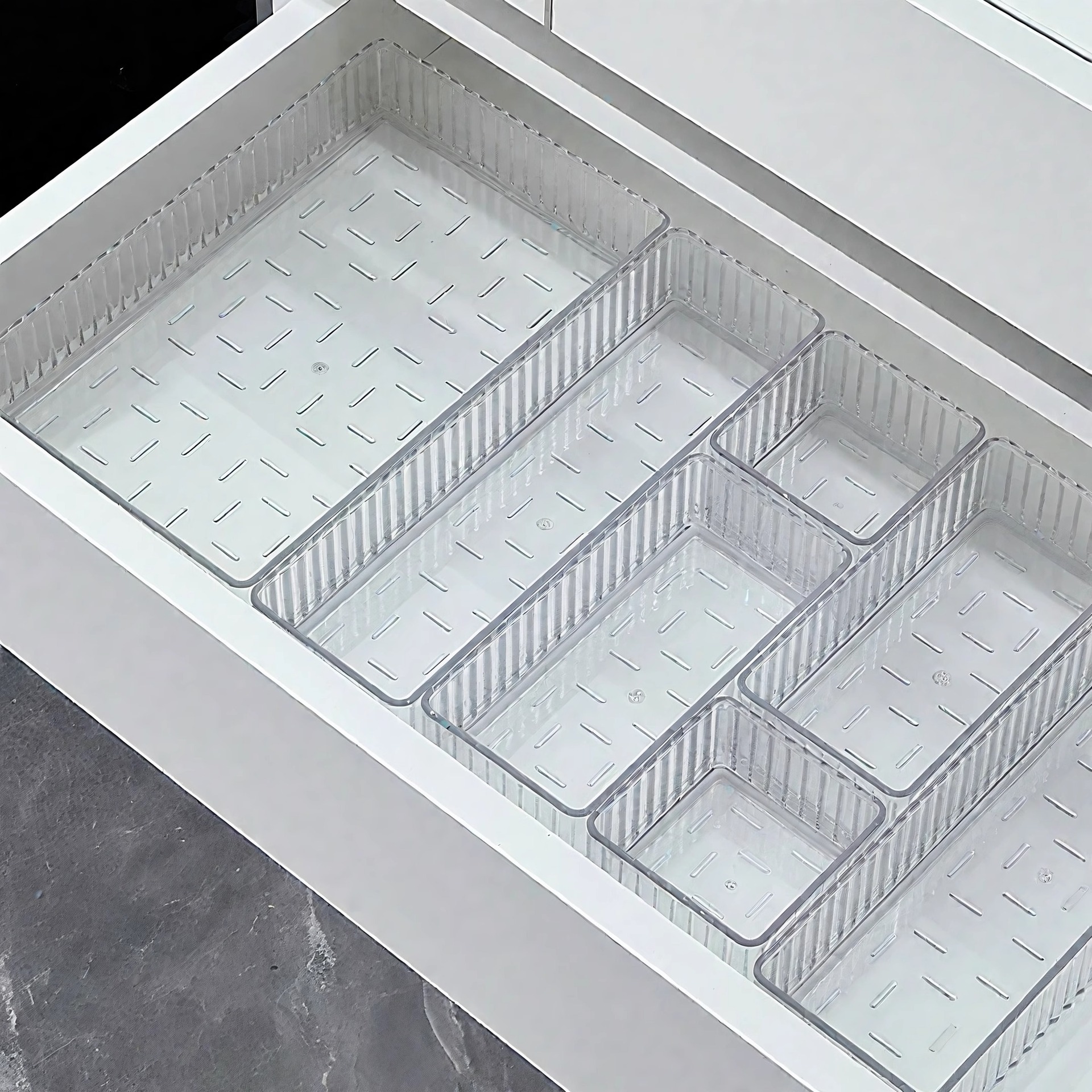 Drawer Built-In Storage Box Cosmetics Organizer Box Separated Drawer-Type Acrylic Desktop Storage Rack Stationery Storage