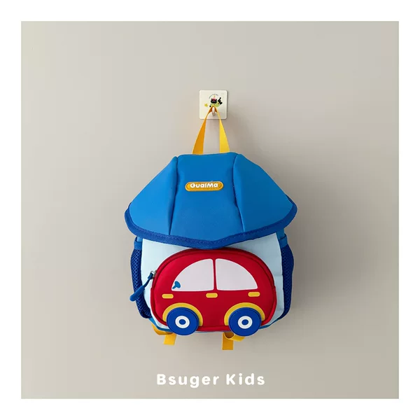 Children's Backpack with Cartoon Rabbit Ears, Cute Girls' Kindergarten Car Cartoon School Bag, Fashionable Trendy Backpack