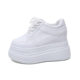 12cm hidden height increasing women's shoes invisible small low-top lace-up spring and autumn 10cm thick bottom muffin all-match white shoes