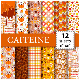 12 Sheets/Pack Orange Pattern Cute Style Planner Material Paper Background Paper Origami 6inch Paper Art Handmade Creativity