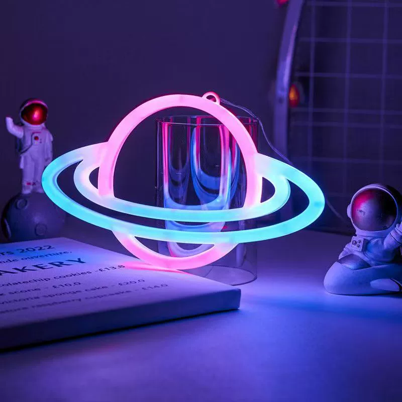 LED двухсторонняя креативная ночная лампа, двойное питание USB+батарея, необычные формы (5V)
