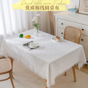 Scandinavian Cotton and Linen Tablecloth Rectangular Coffee Table Tassel Lace Tablecloth Accessible Luxury Tablecloth Popular Round Tablecloth Camping Style Blanket
