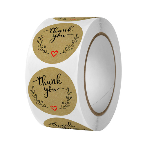 Thank You Kraft Paper Round Sticker Thank You Roll Sticker Love Envelope Wedding Decoration