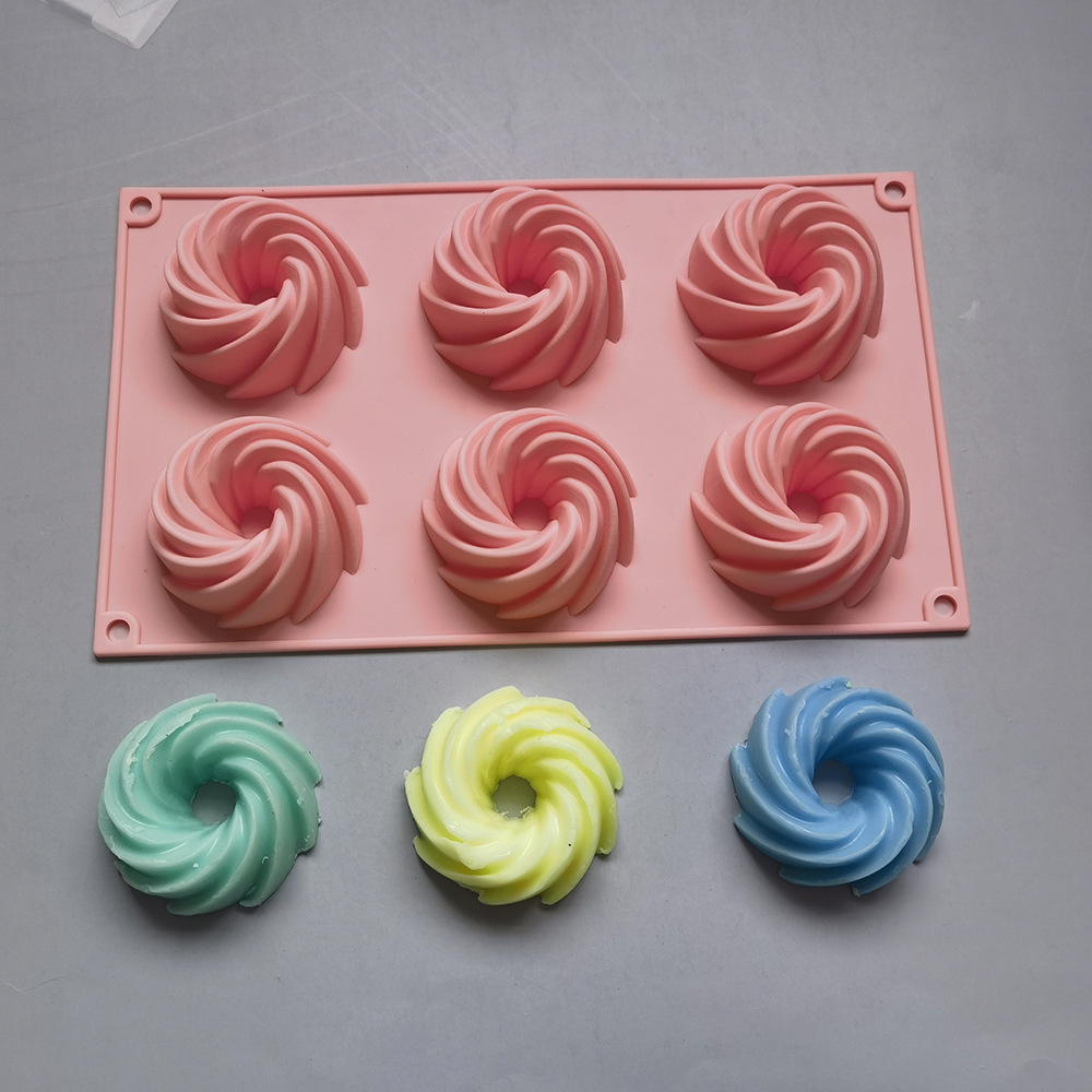 6 espirales 184 molde de silicona pastel helado pudín molde de postre jabón utensilios