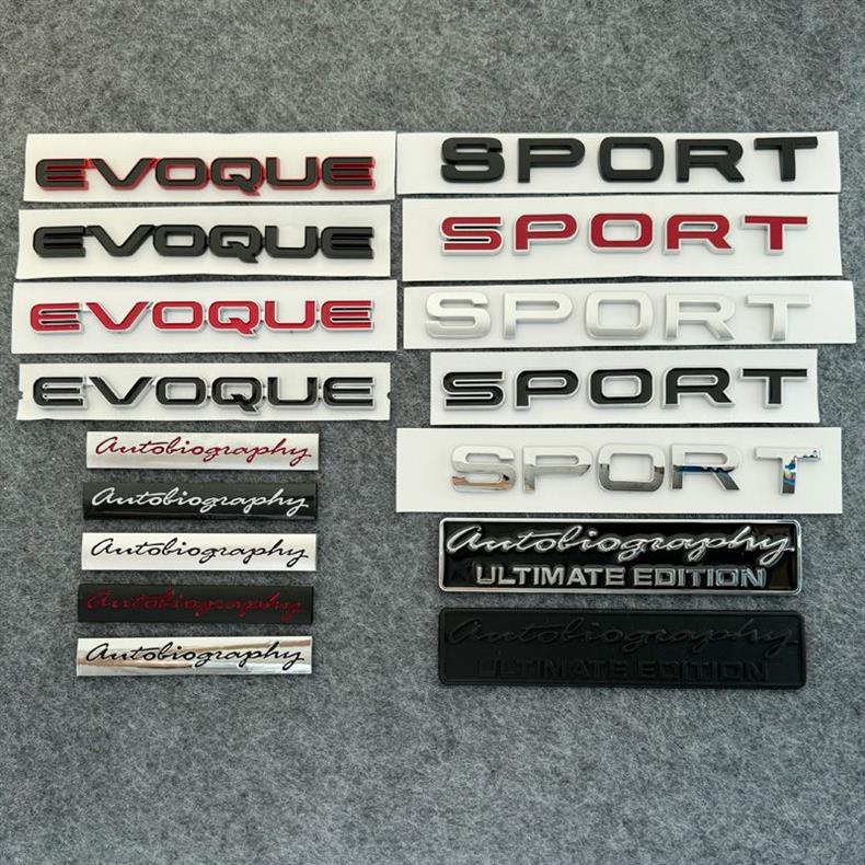 Suitable for Land Rover Sport car emblem, including the lettering, the "Queen's Signature" emblem, the Genesis emblem, the tail emblem, and the HSE and EVOQUE models, for modification purposes