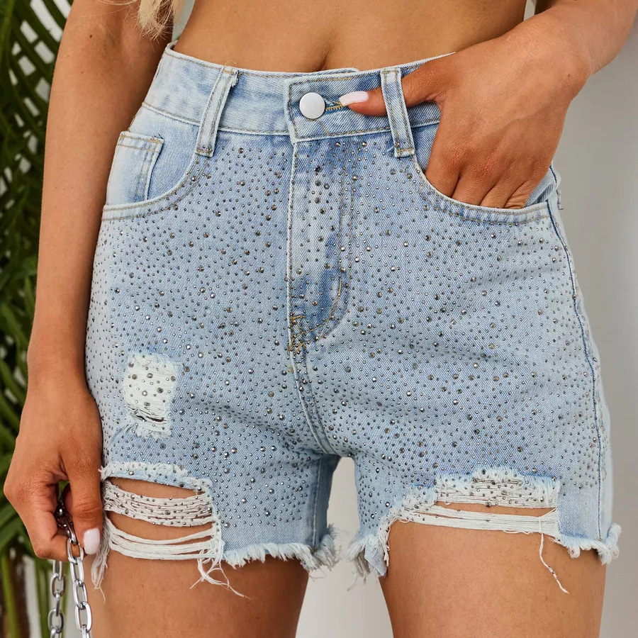 Шорты джинсовые летние 여성용 하이 웨이스트 플러스 사이즈 데님 반바지