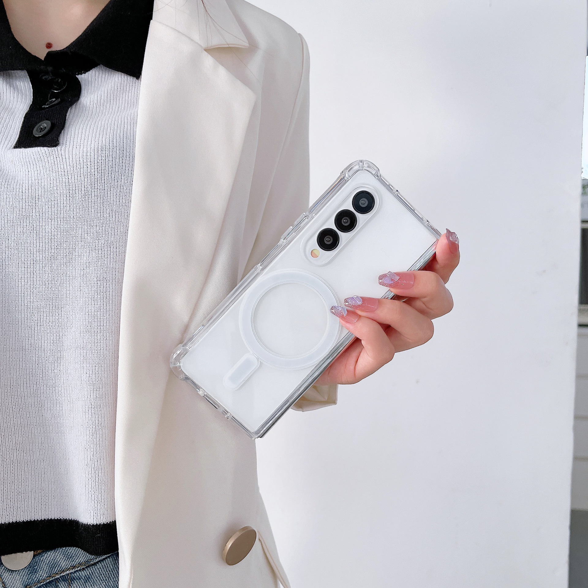 Magnetic Shockproof Acrylic Phone Case For Samsung Fold Series_voghion.com