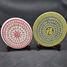 百福平安扣玉石摆件创意家居赏盘客厅书房公司装饰金镶玉工艺礼品