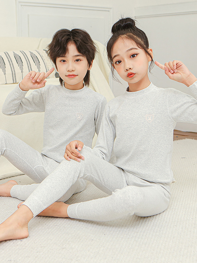 Children's cotton fleece thermal underwear for men and women