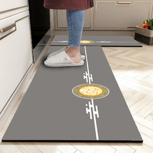 新中式厨房地垫防滑防油可擦免洗家用吸水吸油硅藻泥耐脏长条地毯