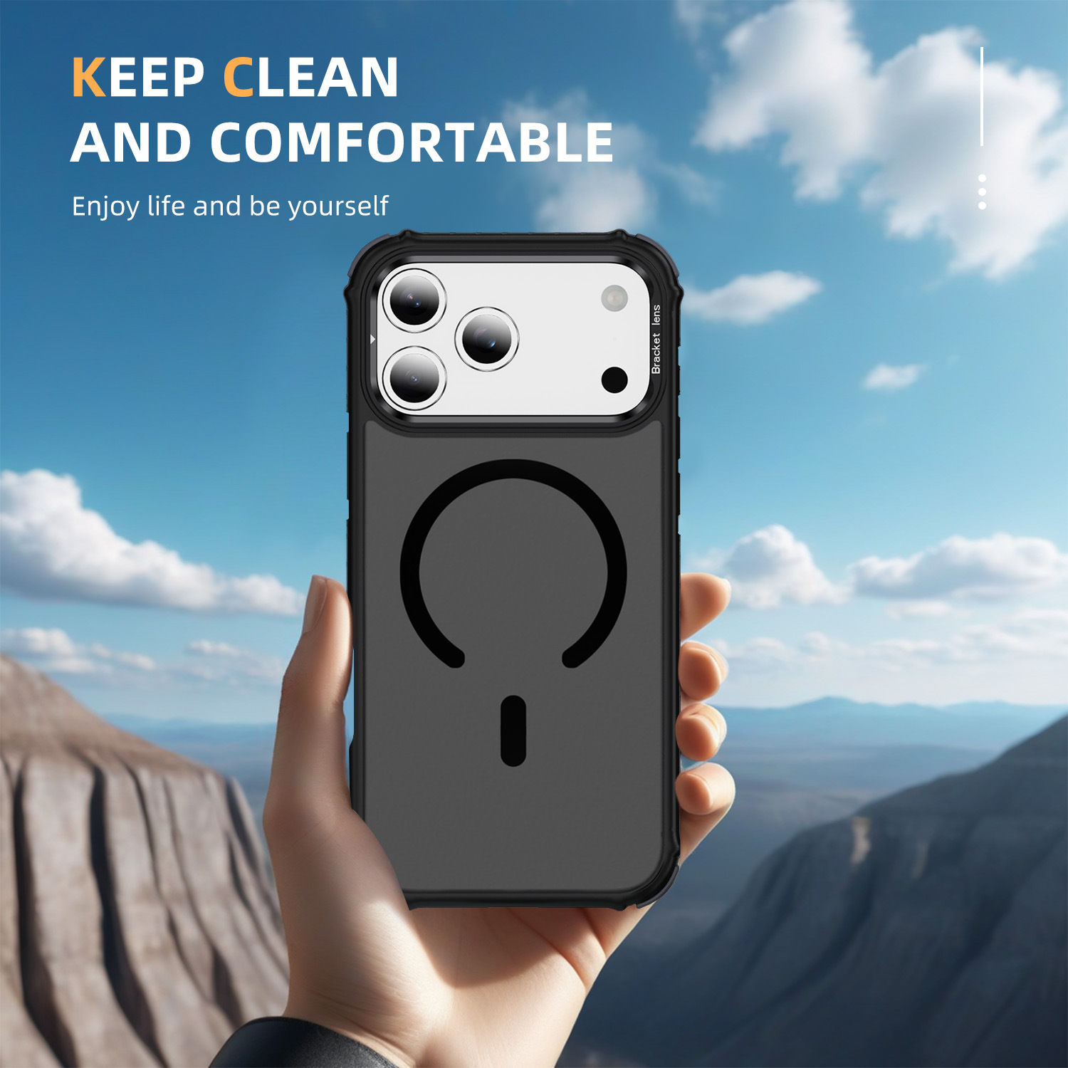 适用iPhone17Pro手机壳彩虹1号肤感磁环镜头支架四角气囊防摔