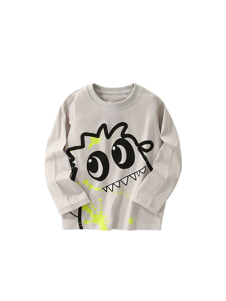 Camisa de cuello redondo para niños malwee transfronteriza otoño e invierno nueva camiseta europea y americana para niños pequeños y medianos