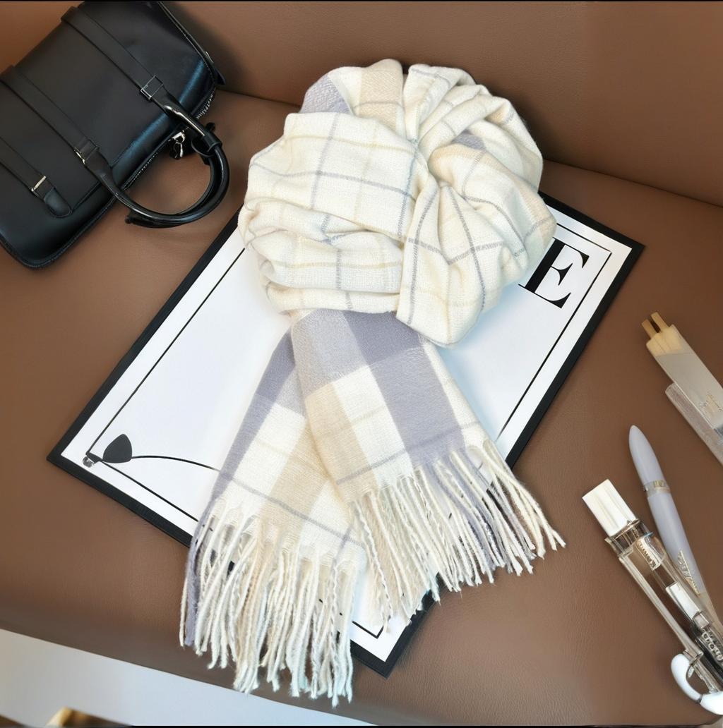 Scarf for Women Winter Plaid 2025 New Korean Style High-End Atmosphere Shawl Versatile Warm Student Scarf for Men