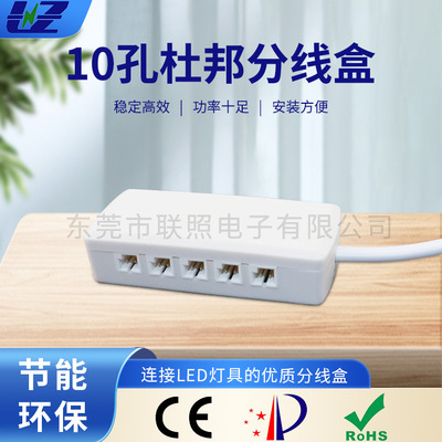灯条灯带10孔杜邦分线盒 一拖十橱柜灯LED灯插座分线盒电源分接头|ru