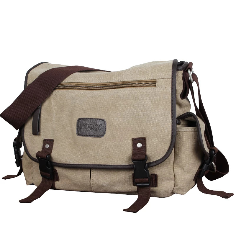 Nueva Lona de los hombres mensajero crossbody mochila de los hombres portátil estudiante de escuela secundaria bolso de los hombres de hombro ocasional de una sola pieza de entrega