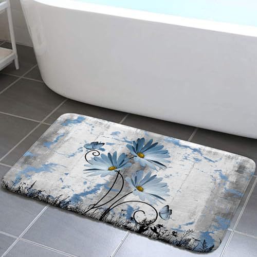 Alfombra de baño retro estadounidense transfronteriza absorción de agua de alta calidad alfombra de franela alfombra de suelo de ducha antisucia