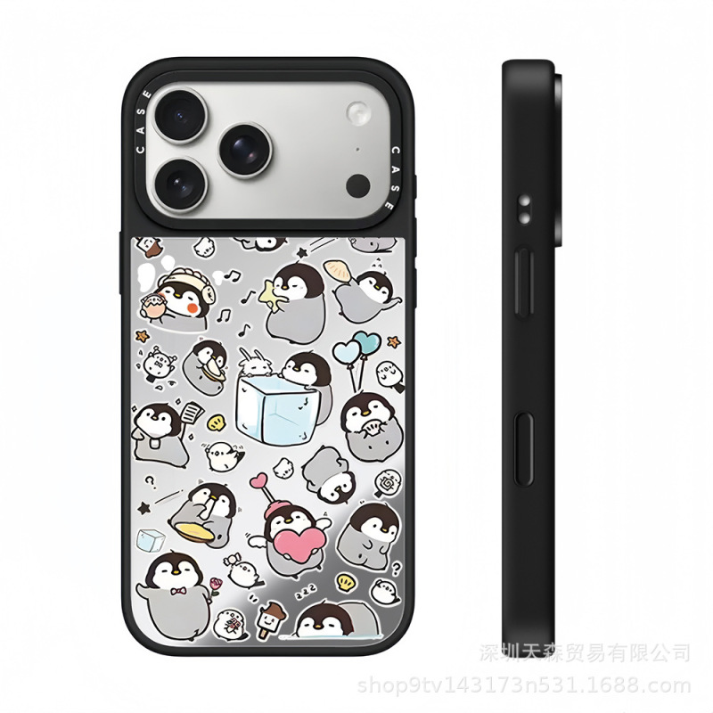 CASET联名企鹅呆小毛适用苹果iPhone17ProMax手机壳16潮牌14镜面|undefined