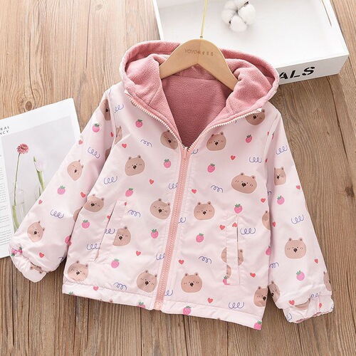 Women's Fleece Lined Jacket for Early Spring, Two-Way Wear, 2024 New Spring and Autumn Collection, Hooded Style
