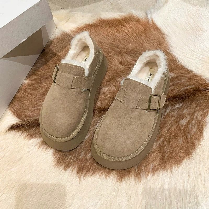 Botas de nieve de fondo grueso de invierno de mujer Bockens zapatos de lana de mujer botas cortas de lana gruesa calentamiento zapatos de algodón del noreste