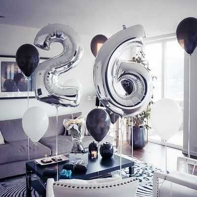 Large 340-inch Gold and Silver Digital Aluminum balloons for birthday anniversary party decoration, decoration, proposal, wedding