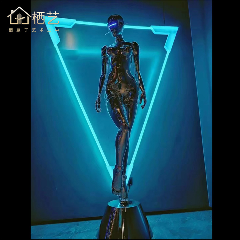 空山基女神机械姬艺术雕塑网红酒吧KTV科技人物软装饰落地大摆件