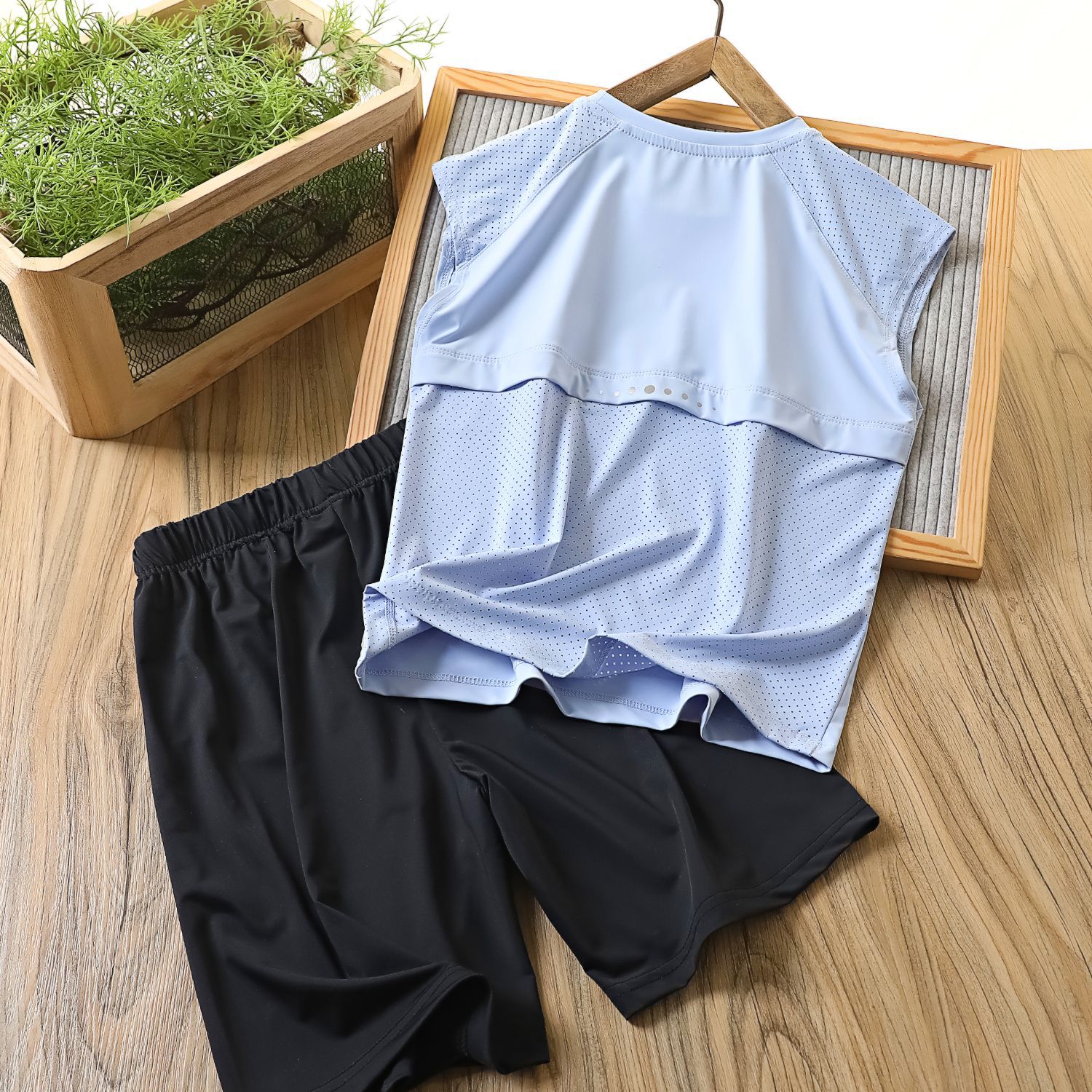 Children's Quick-Drying Suit Nylon Vest Drying Boys' Shorts Moisture-Absorbent Quick-Drying Sleeveless T-Shirt P Big Kidsren's Sports Top