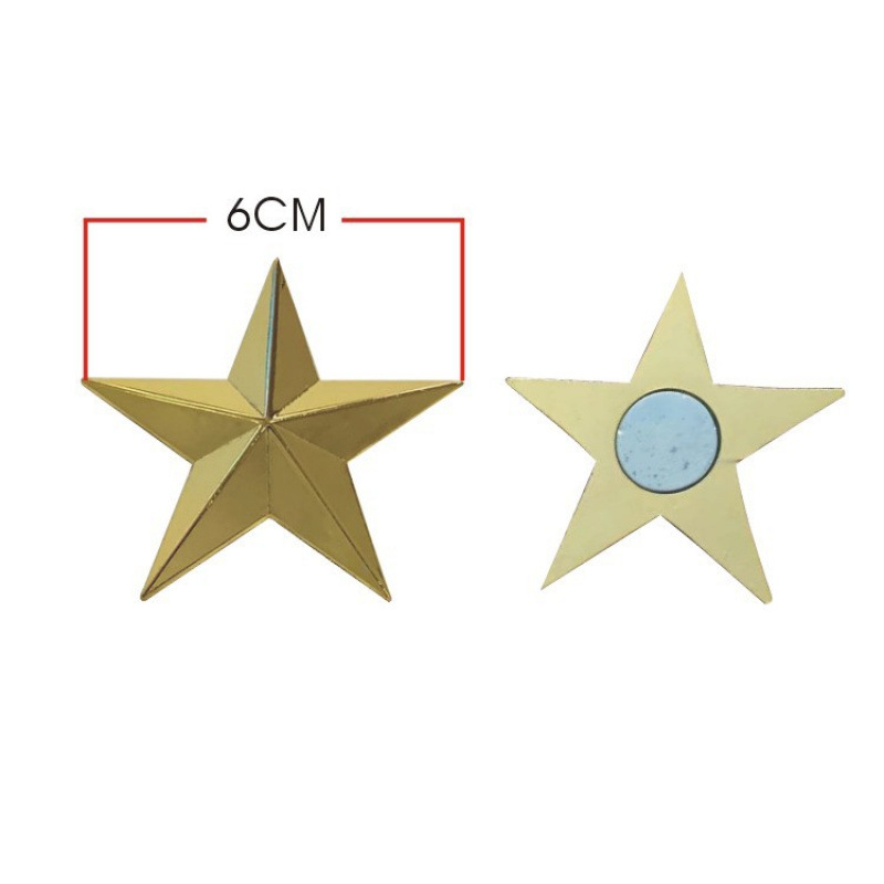 Suministro de stock estereoscópico de pentagrama rojo imán estereoscópico de pentagrama estrella de medalla image 4